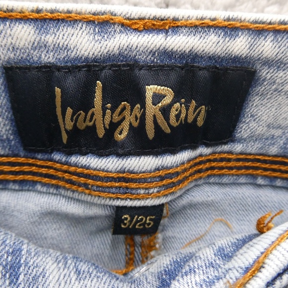 Indigo Rein Women's Sz 3 / 25 Mid Rise Ankle Denim Jeans Stonewashed - Picture 4 of 12